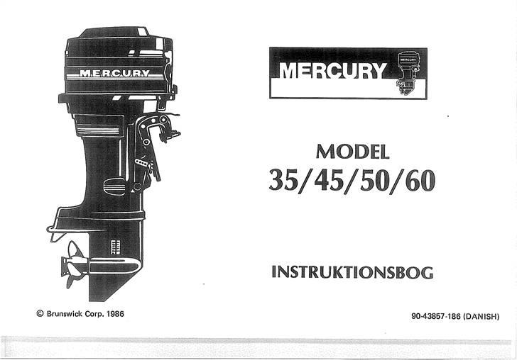 Mercury 35/45/50/60 instruktionsbog (dur også til 80/90 HK) billede 1