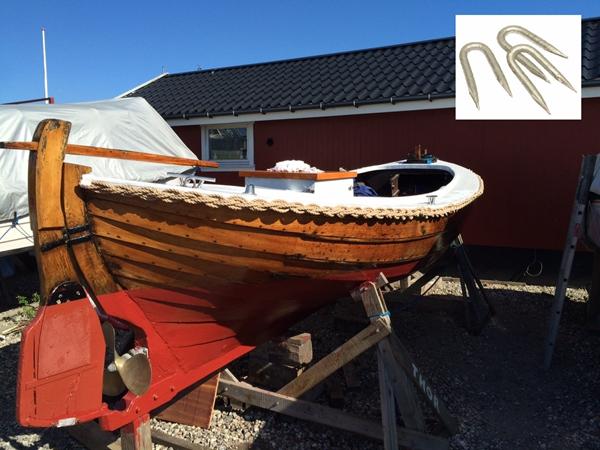 Montering af fendertov på træbåd