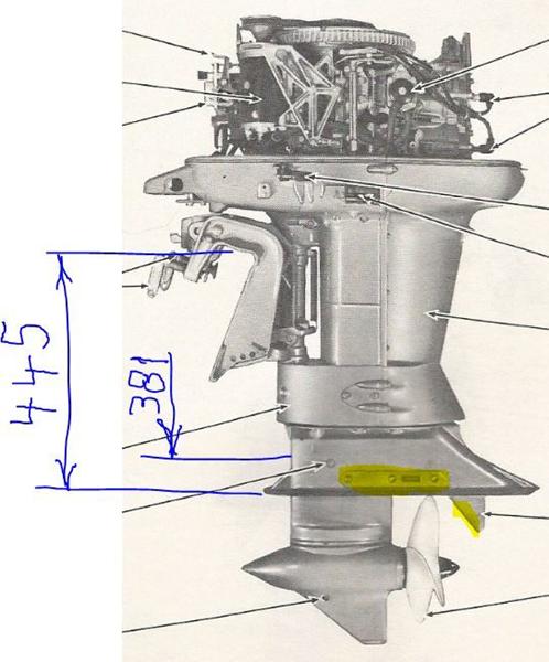 1960erne OMC motor montringshøjde