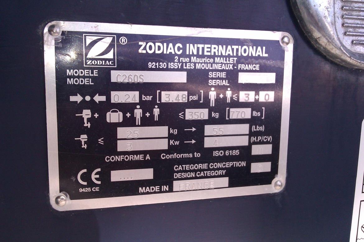 Zodiac Cadet 260 billede 6