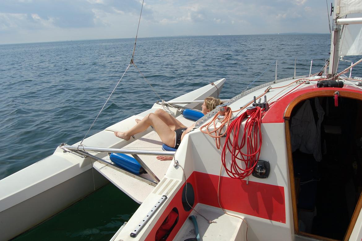 X Trident 27/3 (solgt) - På vej hjem fra Middelfart til Vejle.Sol og sommer, så er fruen rigtig tilpas ;-) billede 5