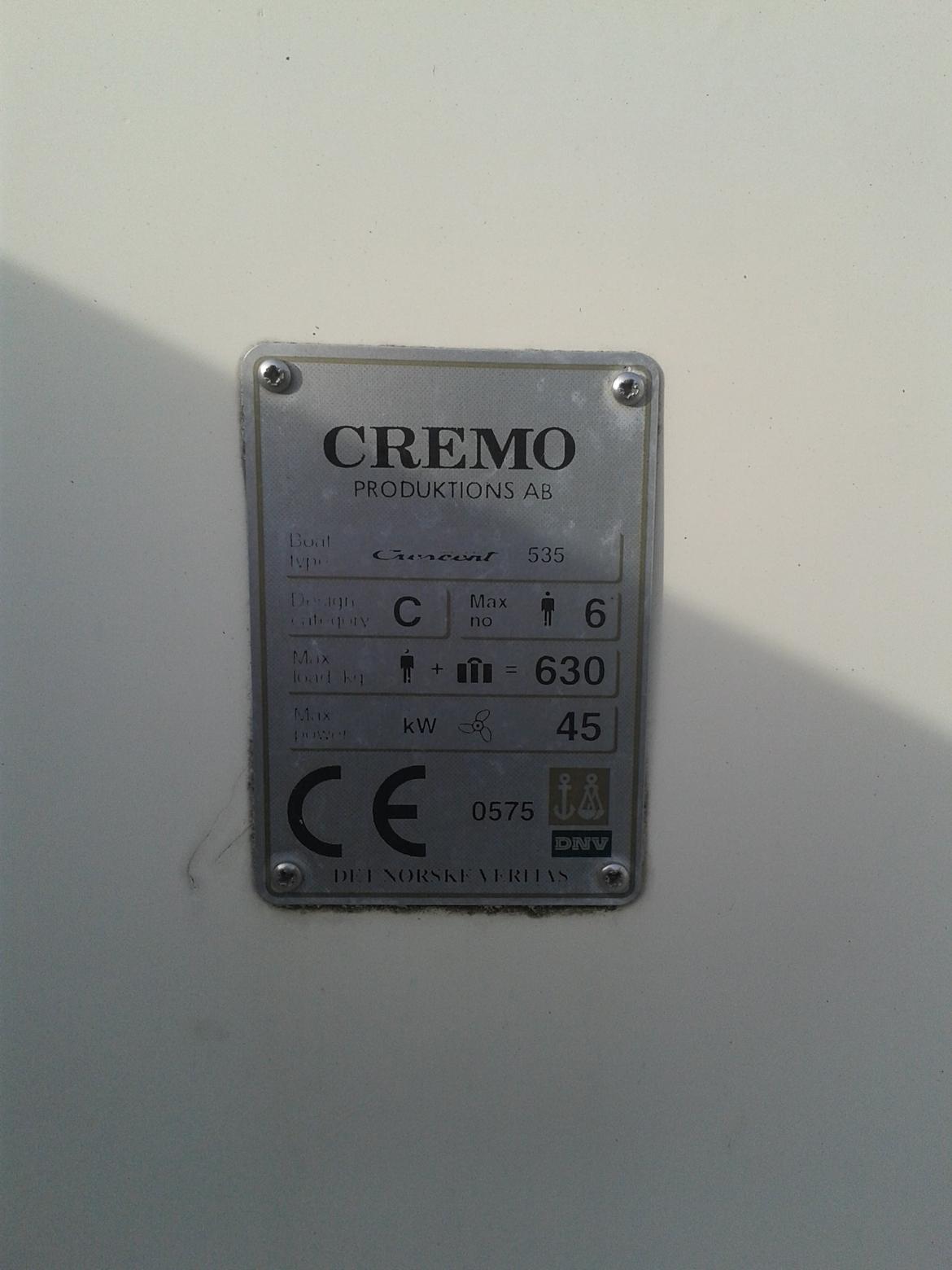 Crescent 535 Classic - Typeskilt med CE mærkning billede 8