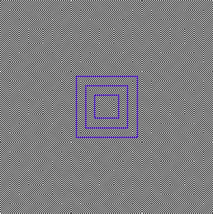 Synsbedrag :-) - De tre blå firkanter i midten af denne figur virkelig er tre kvadrater hvor alle vinklerne er rette, billede 24