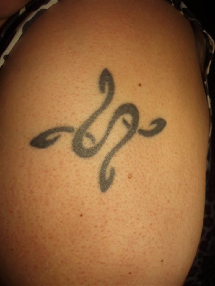 Kvinde Johanna - Min første tattoo, lavet i 2002. Den betyder evigt venskab, da min daværende veninde og jeg er de eneste med den tattoo. (Den blev tegnet til hende, og hun inviterede mig til at få den også.) Ca. to uger efter blev venskabet brudt - efter over 15 år. billede 6