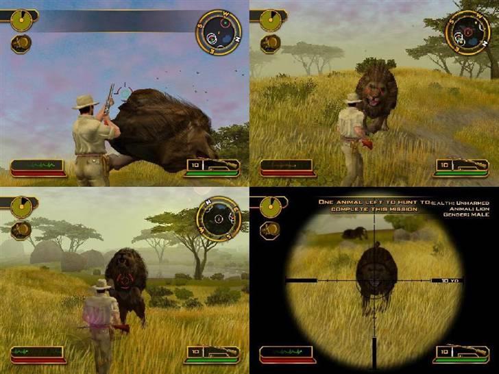 Kvinde Johanna - Jeg elsker jagtspil, og har 18 forskellige til PC. Her er fire løveangreb fra "Cabela´s African Safari" spillet. billede 12