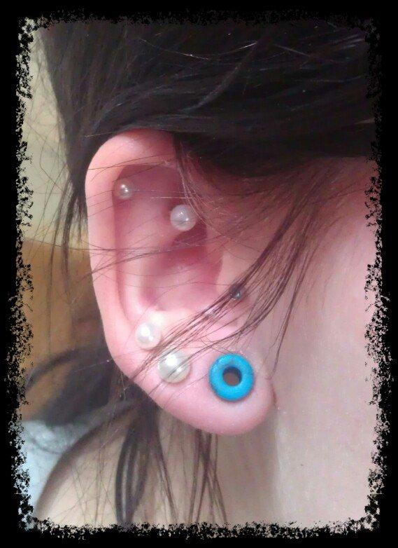 Kvinde Tanja-Victoria - Piercings inkl. 6,5 mm stretch. Alt hjemmelavet. billede 8