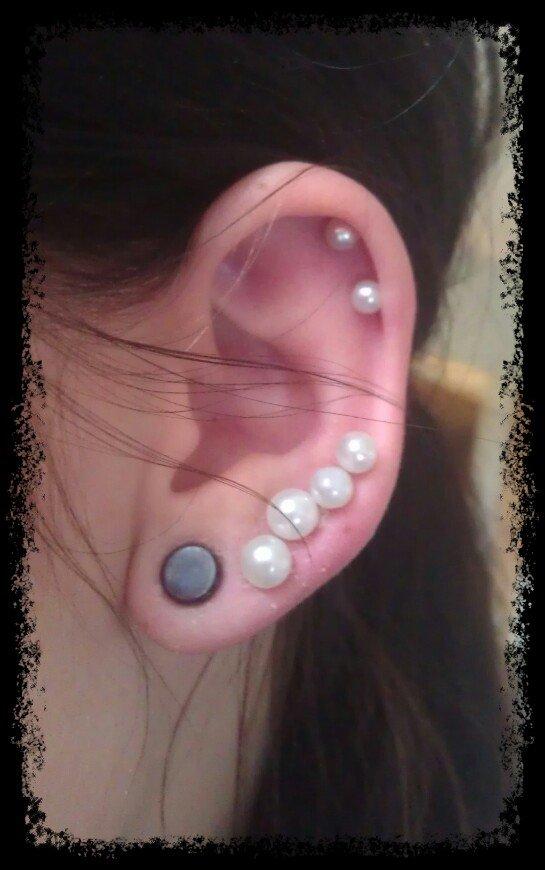 Kvinde Tanja-Victoria - Piercings inkl. 6,5 mm stretch. Alt hjemmelavet. billede 9