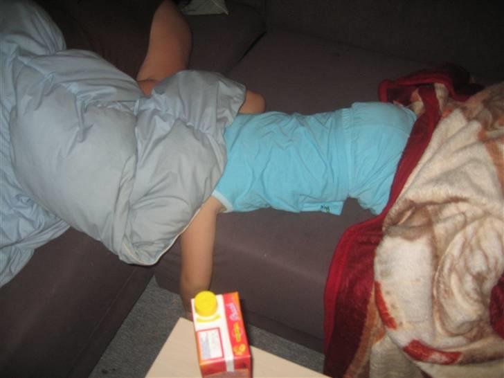 Donni´s mærkelige sove stillinger!!! - Her sover jeg med mit hoved under dynen hmmmm billede 2