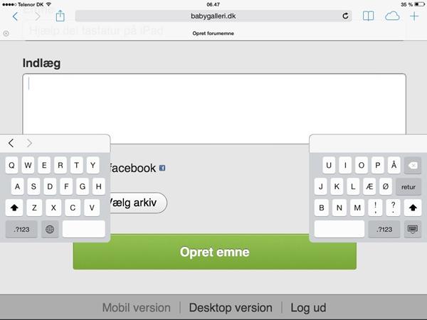 Hjælp del tastatur på iPad