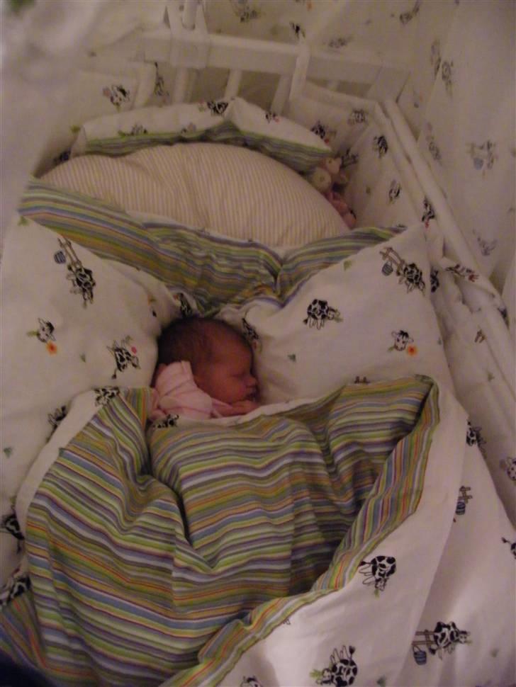 Pige Isabella Glad Ladegaard - Ligger for første gang i sin store seng billede 10