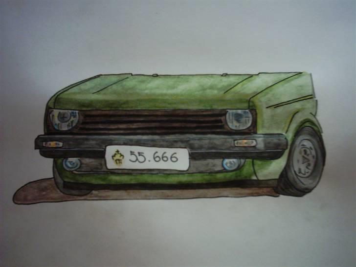 Tegninger - Farveforsøg med akvarel. Lynskitse af Mikkel M's Army Golf billede 12