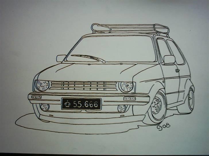 Tegninger - Org. skitse rentegnet med sort marker, igen Mikkel M's Army Golf billede 13