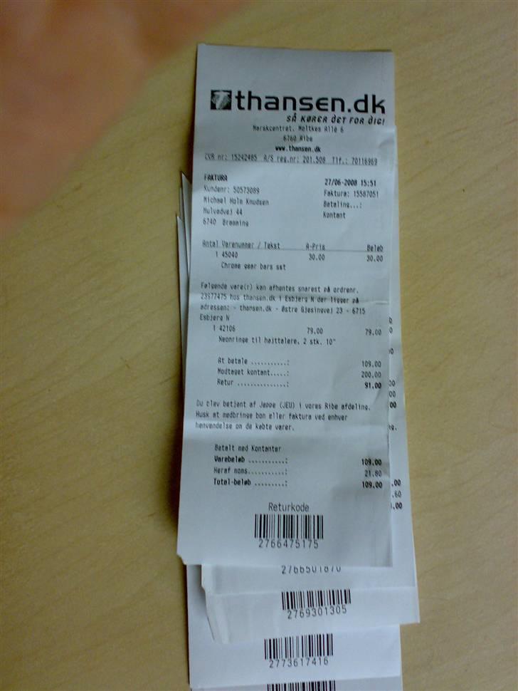 T. Hansen Kvitteringer - En enkelt kvittering mere billede 86