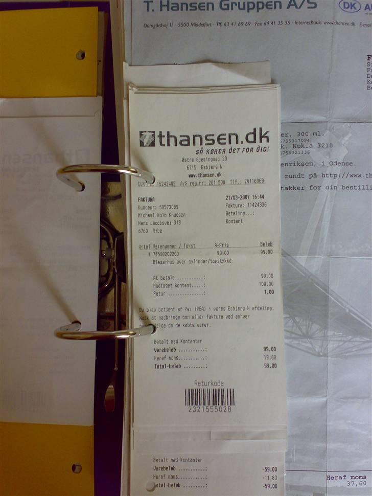 T. Hansen Kvitteringer - En enkelt kvittering mere billede 89