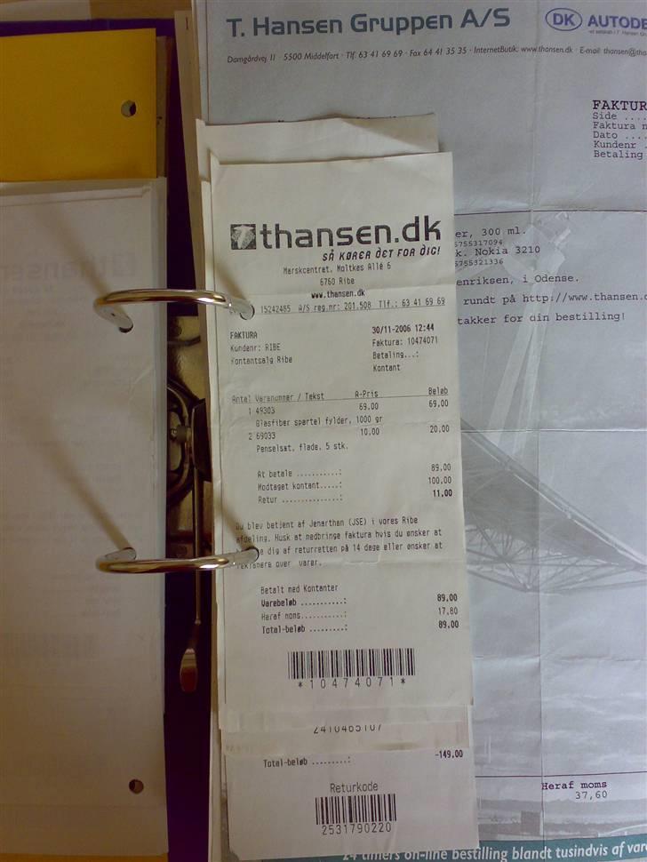 T. Hansen Kvitteringer - En enkelt kvittering mere billede 100