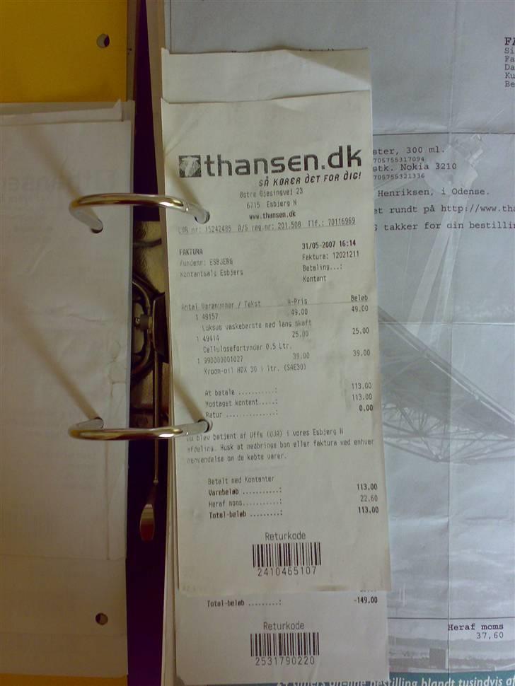 T. Hansen Kvitteringer - En enkelt kvittering mere billede 102