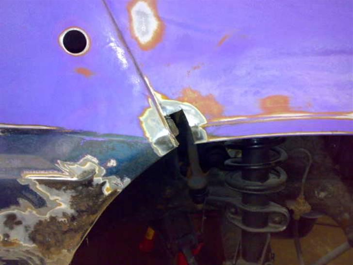 Fiat panda 83 - projektets gang! - Rust i front skærm skåret væk. billede 42