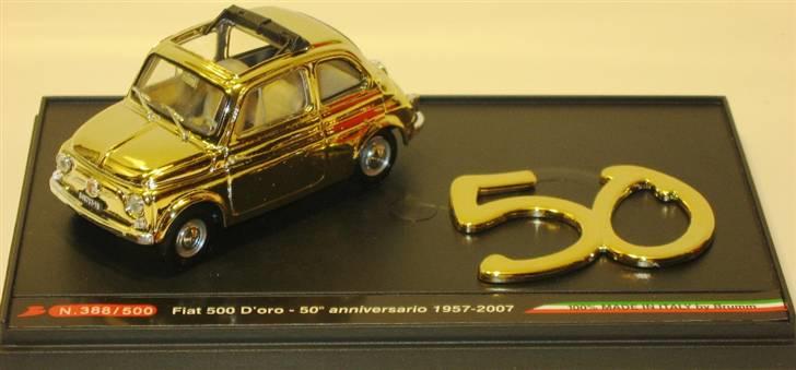 Mine 1:43 modelbiler - FIAT 500 D'oro 50 års fødselsdags udgave, Brumm billede 80