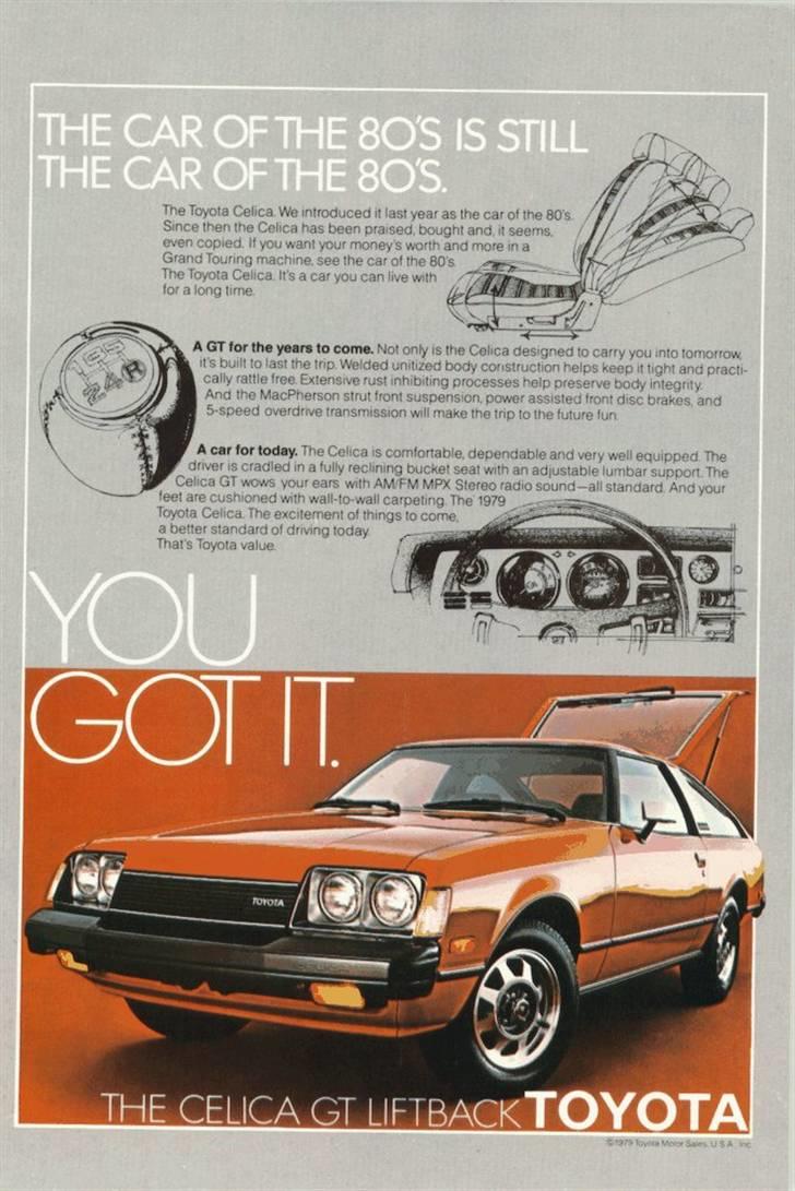 Celica 1978-1982 - Alt i billeder. - Reklame for Celica GT '78 billede 2