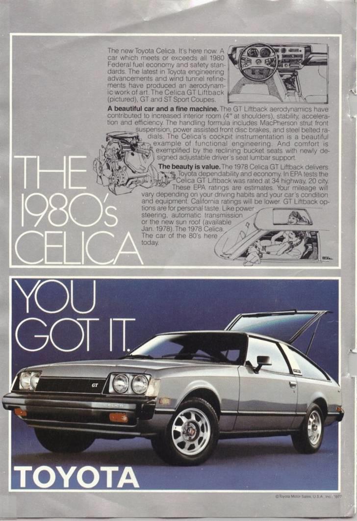 Celica 1978-1982 - Alt i billeder. - Reklame for Celica GT '78-80. billede 10