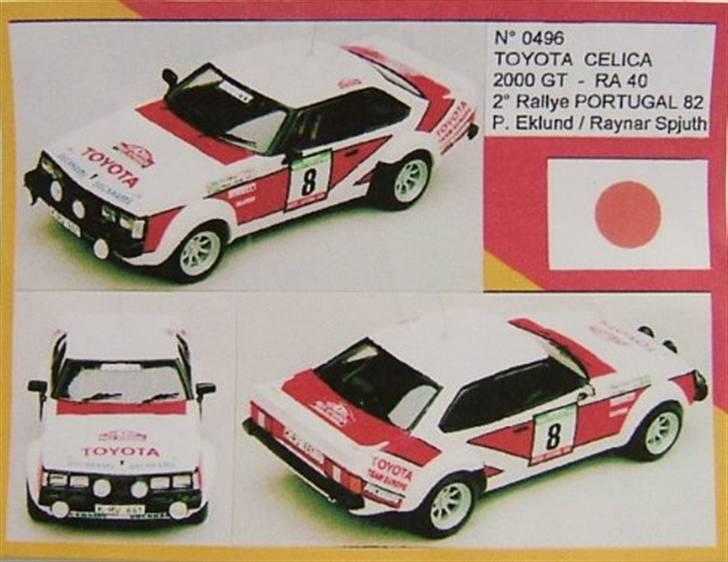 Celica 1978-1982 - Alt i billeder. - Celica modelbil.
2-plads ved Rallye i portugal 1982. billede 16