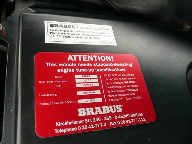 W124 Special tunet V8 modeller - BRABUS - CARLSSON - AMG - Lidt info om bilens ændrede data og forbehold. billede 12
