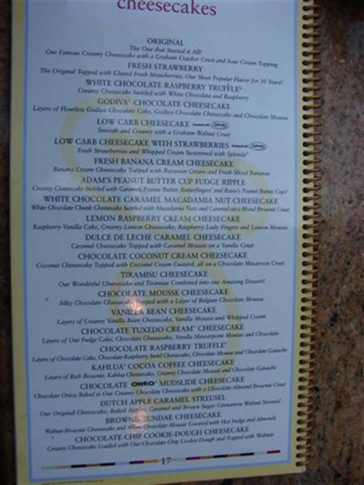 Lidt billeder fra en bilautists USA rejser! - Og så var vi på en af mine ynglingsrestauranter: Cheesecake Factory.... billede 180