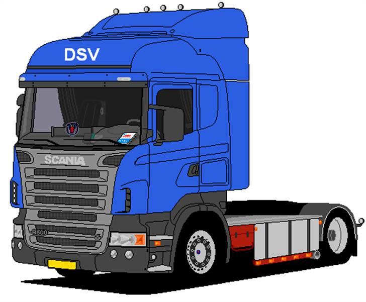 Paint tegninger af lastbiler - En simpel bil jeg har tegnet, en semi gejlet DSV bil, bare fordi jeg kedede mig lidt, opbygning har jeg selv lavet, jeg har opbygget førerhuset top da jeg kun havde den med lyskasse før. billede 1