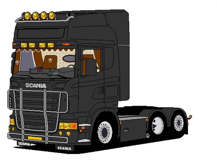 Paint tegninger af lastbiler - Ganske simpel og ret stilren lastbil, synes jeg selv, med indretning lavet af mig i beige og brun, med spejl som tidligere. billede 5