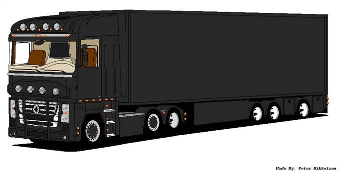 Paint tegninger af lastbiler - Det færdige resultat af mit største projekt, Renault Magnum 2008 model med trailer, alt undtagen fælge og trailer(modificeret) har jeg selv lavet her. billede 29