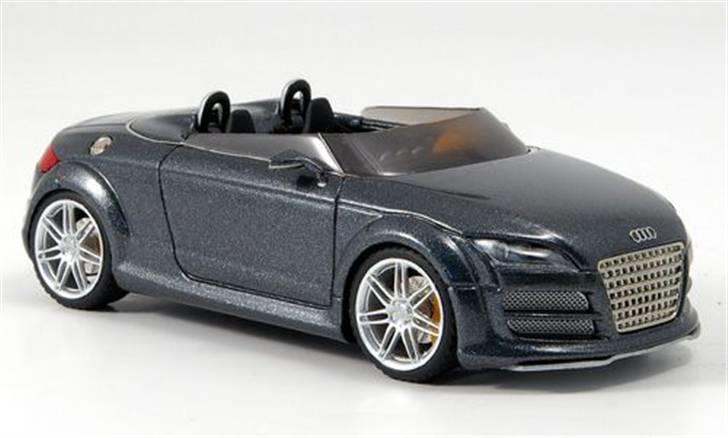 MODEL BILER i størrelse 1:43-1:24 og 1:18  - Looksmart diecast.

Audi TT ClubSport

Str: 1:43

Model bilen er bygget i 500 stk

Link af den ægte bil : 
http://www.autoblog.com/2007/05/16/speedster-redux-audi-tt-clubsport-quattro-concept/ billede 160