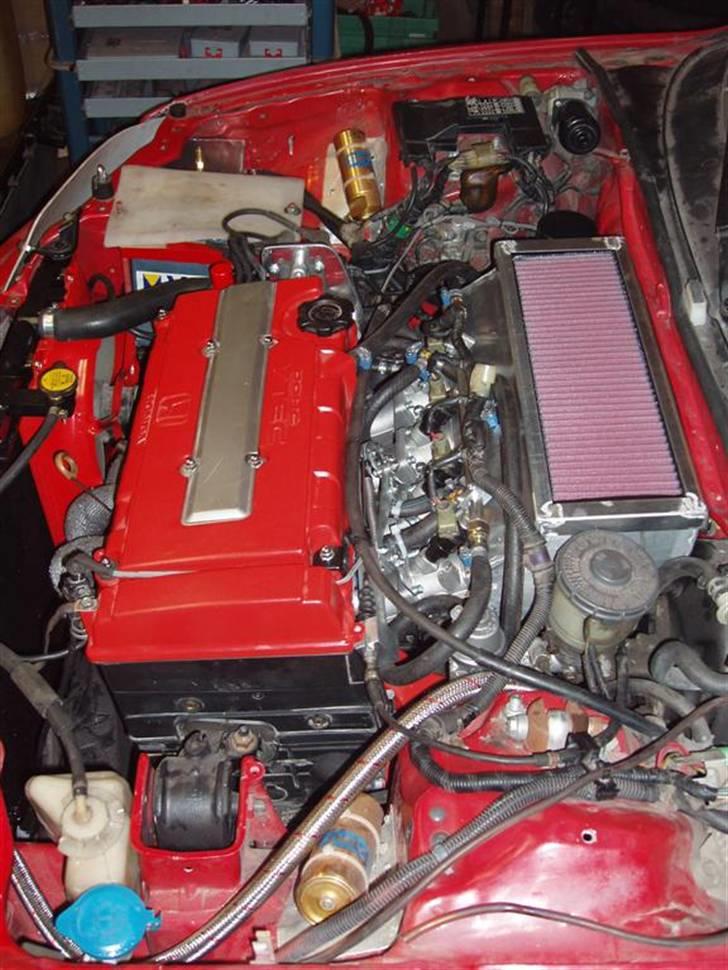 Min Nye Racer Motor Honda Vtec - Endelig Færdig. KN filter kan klare 265 HK beskidt og 320 HK rent. billede 9