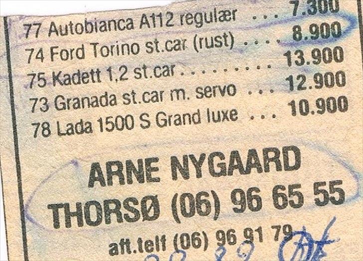 1974 Ford Ranchero GT - Annoncen på bilen. Prisen var som udgangspunkt lig med prisen på Ranchero'en. Sælger var imidlertid mere ivrig efter at sælge den til ophug hos Ib Rosenberg, da han ville give prisen, blot for at få motoren. billede 7