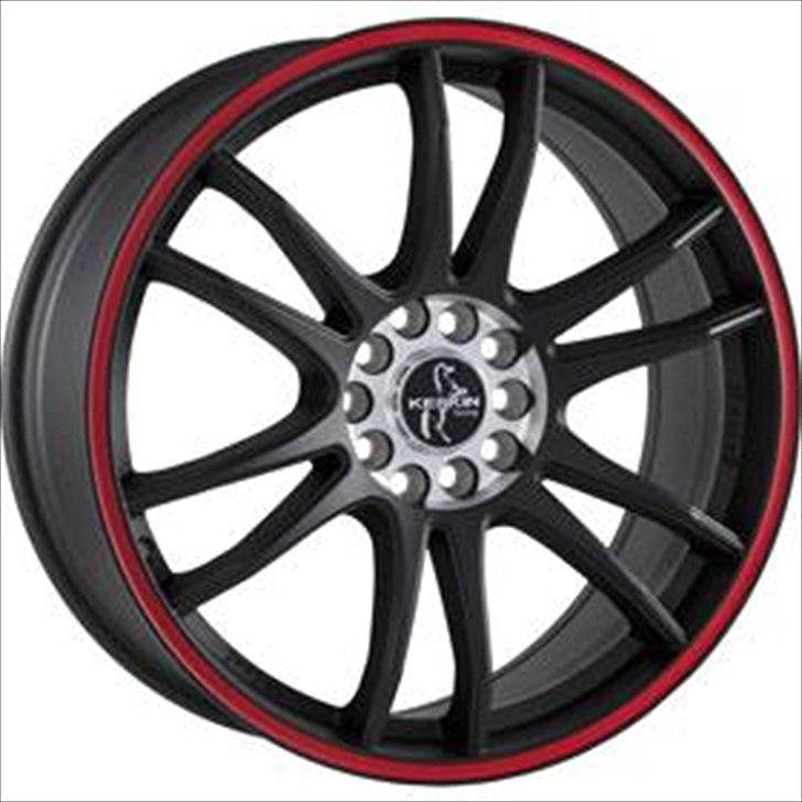 Fælge fra Aluxperten.dk - Keskin KT11 Sort M/rød kant billede 6