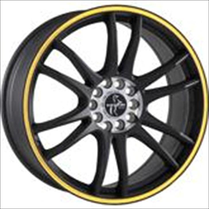 Fælge fra Aluxperten.dk - Keskin KT11 Sort M/gul kant billede 8