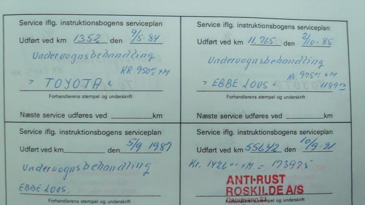 toyota starlet kp60 projekt - bevis på fuld servicebog billede 39