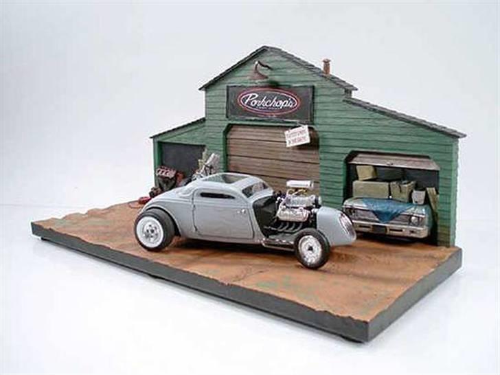 MODEL BILER i størrelse 1:43-1:24 og 1:18  - GMP Diecast Dioramma ( Pork Chop Garage )

Dette dioramma har jeg også bestilt hjem sammen div. andre GMP ting. Bilen høre dog ikke med til selve diorammaet, der må man så enten købe den model som er på billedet eller bruge en anden model. Dog er fronten af Nova'en en fast del til garagen. Lugten over garage porten, er der lys i til om aftenen :-) billede 34