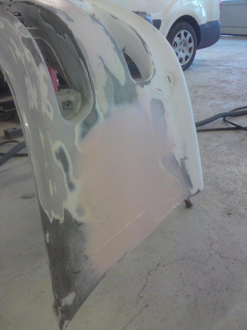 Mit hjemmelavet skørtesæt.. - Grovspartling af frontskørtet..  billede 14