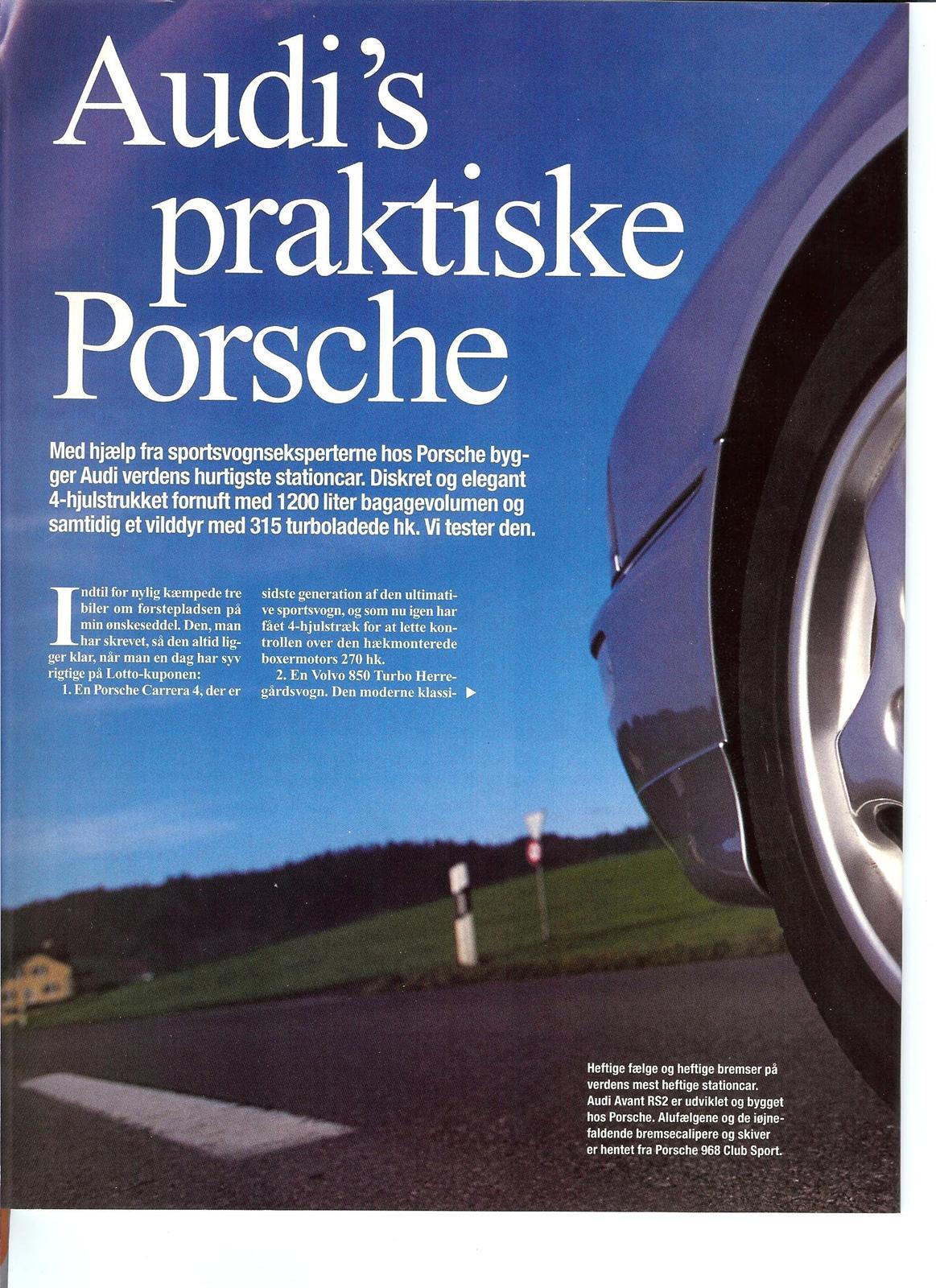 Audi Porsche Avant RS2 i Bilen Motor & Sport 3/95 billede 2
