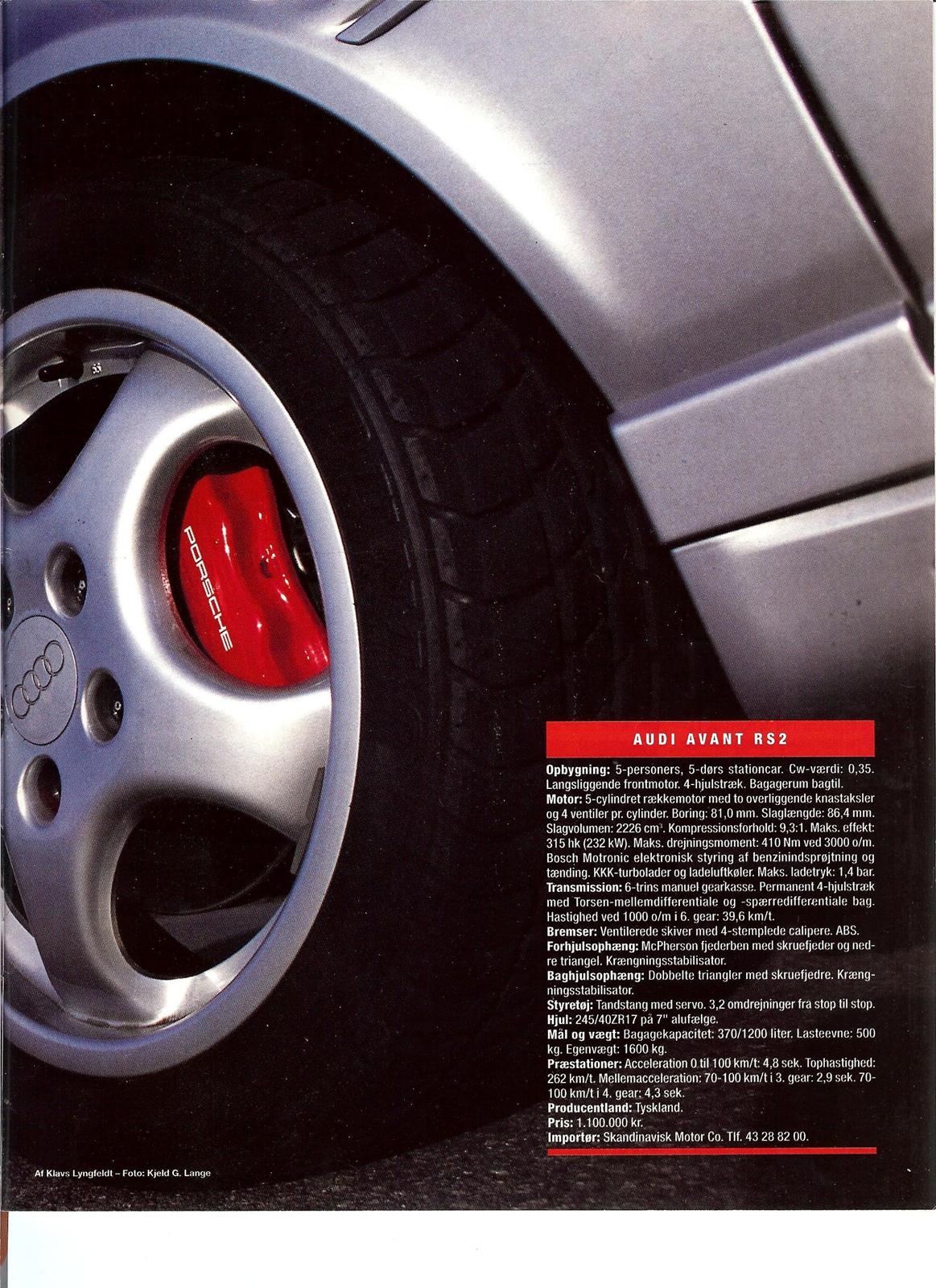 Audi Porsche Avant RS2 i Bilen Motor & Sport 3/95 billede 3