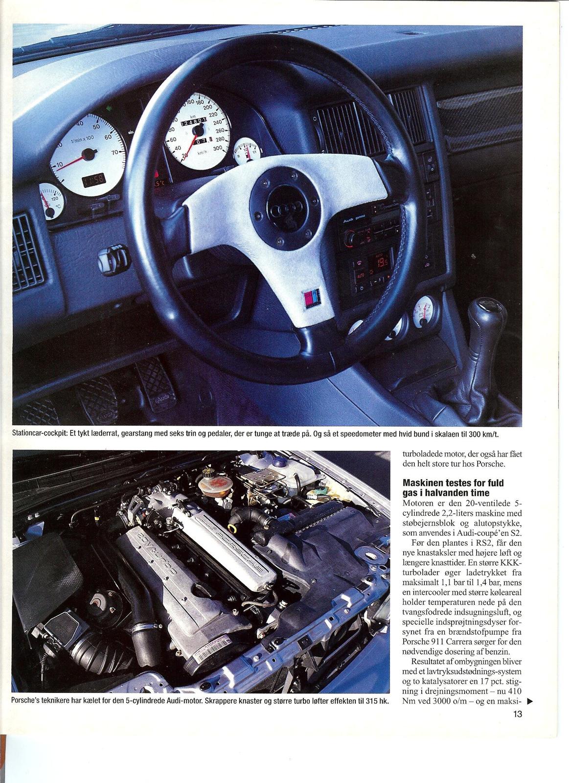 Audi Porsche Avant RS2 i Bilen Motor & Sport 3/95 billede 5