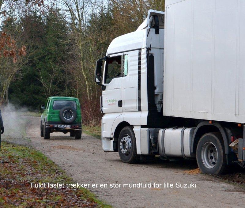 Suzuki SJ413 Samurai - Dagens udfordring for den lille Suzuki -- en fuldt lastet trækker. billede 7