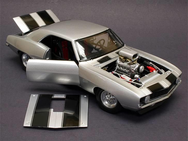 MODEL BILER i størrelse 1:43-1:24 og 1:18  - GMP Diecast...

1969 Drag Camaro str: 1:18

Tjahhh, hvad kan sige... Flot modelbil... billede 26