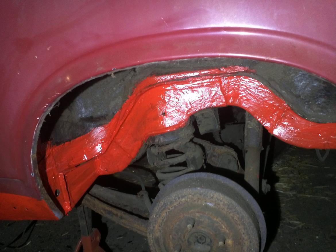 Opel rekord C 1,9s - bag-vange lille hul lappet, rengjort og malet.. billede 19