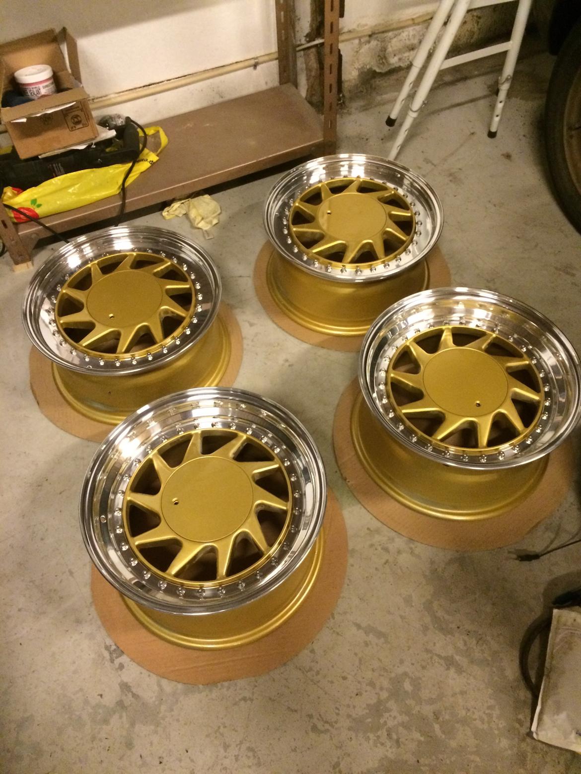 Renovering af oz turbo split fælge  - så er alle 4 samlet og skal bare have monteret dæk på.  billede 26