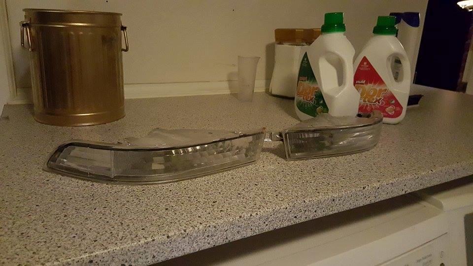   projekt  styling Corolla E10 sedan  - tidligere Frontblink i krystal med krom pære som jeg havde på den standart forkofanger  billede 36