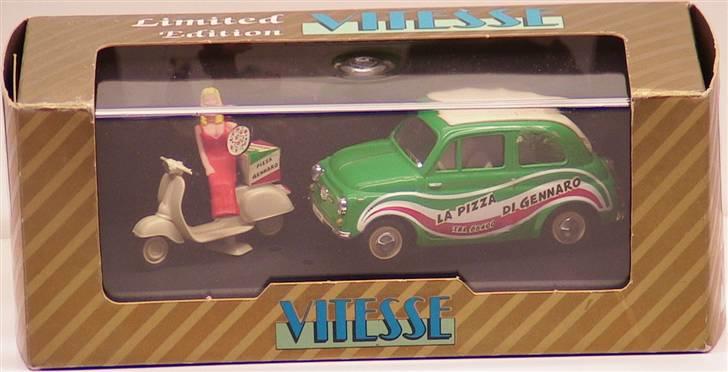 Mine 1:43 modelbiler - Vespa / FIAT 500 "Pizza Gennaro", Vitesse 1:43 billede 17