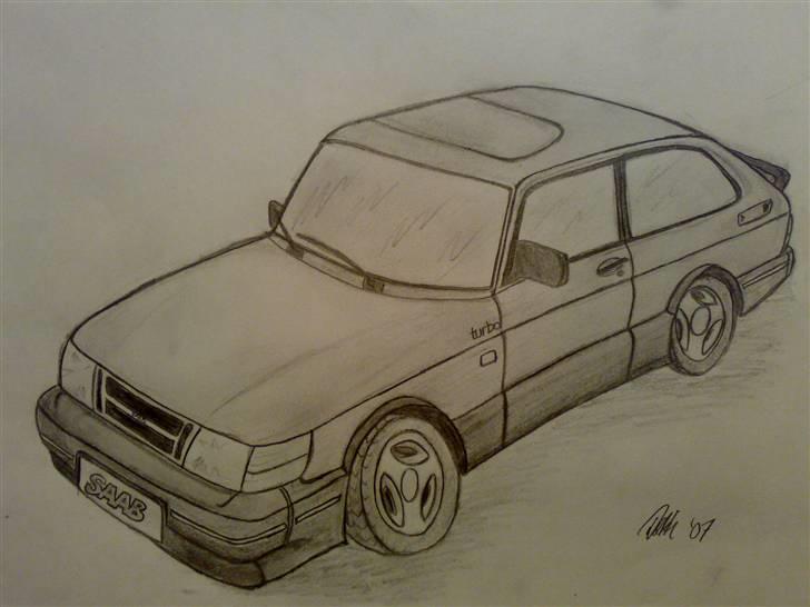 Tegninger af SAAB - Ikke helt god tegning af den, men øvelse gør jo mester :-) billede 4