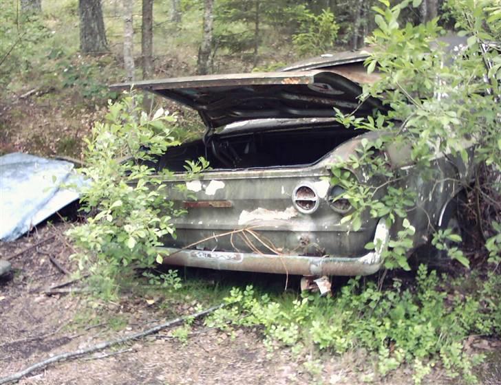 Bilkirkegård i Ryd i Sverige..... - 1966 Opel Rekord - Den første Rekord med overliggende knastaksel......... Oog hvor meget hjalp det så lige denne vogn! ;-)
 billede 16