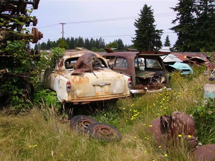 Lidt billeder fra en bilautists USA rejser! - Dette var en fantastisk bilkirkegård, jeg fandt i Vancouver, Washington State.... Der var næsten alt i plukkemodne amerikanske ikoner - Er de ikke en Chevrolet TwoTen, der står der og hviler? ;-)

Meen husk at passe på klapperslangerne!

Prøv evt at se mere på: www.allamericanclassics.com billede 27